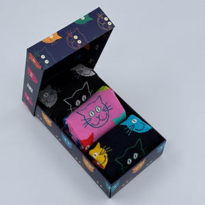 Happy Socks Unisex 3er - Pack Katzen Socken, 41 - 46 - MOSTWANTED24