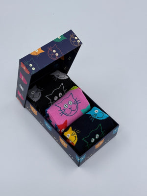 Happy Socks Unisex 3er - Pack Katzen Socken, 41 - 46 - MOSTWANTED24