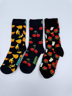 Happy Socks mit Essen Motiv - Print im 3er - Pack Socken, 36 - 40 - MOSTWANTED24