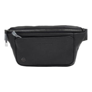 Piquadro Black Square Gürteltasche Leder 31 cm - Schwarz - MOSTWANTED24