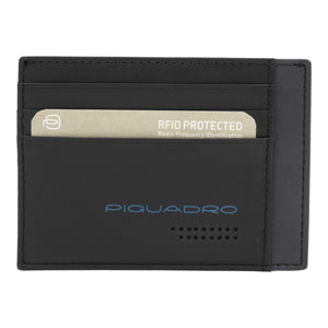 Piquadro Urban Pocket Credit Card Pouch RFID Nero/Grigio - Schwarz - MOSTWANTED24