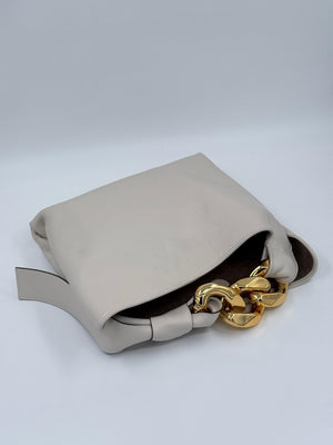 J.W. Anderson Kettengriff Leder kleine Hobo - Tasche - Weiß - MOSTWANTED24