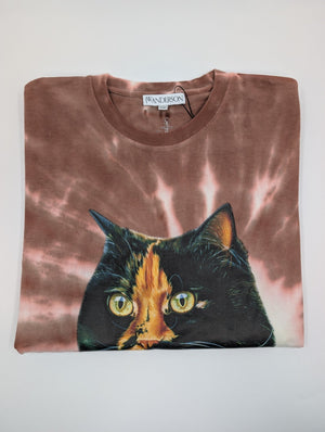 J.W. Anderson Batik - T-Shirt mit Katzen - Print - Braun - L - MOSTWANTED24