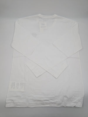 Comme des Garçons Play Weißes Langarm T-Shirt mit schwarzem Herz - Patch - Weiß - L - MOSTWANTED24