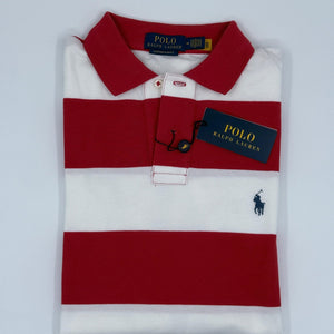Ralph Lauren Slim Fit Polohemd mit Streifen für Herren - Rot - Weiß - M - MOSTWANTED24