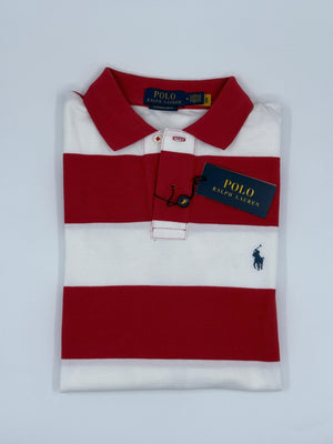Ralph Lauren Slim Fit Polohemd mit Streifen für Herren - Rot - Weiß - M - MOSTWANTED24