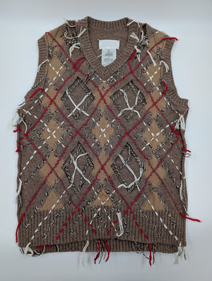 Maison Margiela Intarsienpullunder mit Cut - Outs - Mehrfarbig - S - MOSTWANTED24