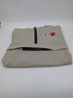 Comme des Garçons Play x K - Way Half Zip Packable Jacket - Beige - XXL - MOSTWANTED24