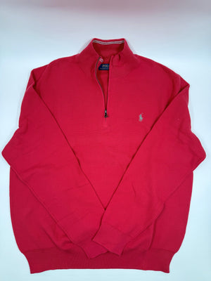 Ralph Lauren Zip Polo Sweater - Rot - L - MOSTWANTED24