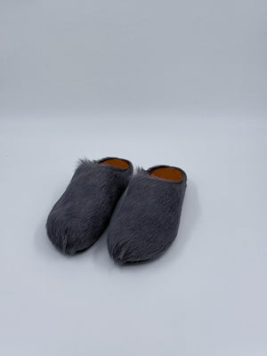 Marni Fussbett Clogs aus Kalbshaar - Anthrazit - 38 - MOSTWANTED24