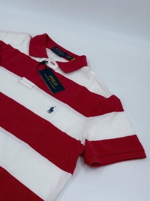 Ralph Lauren Slim Fit Polohemd mit Streifen für Herren - Rot - Weiß - M - MOSTWANTED24