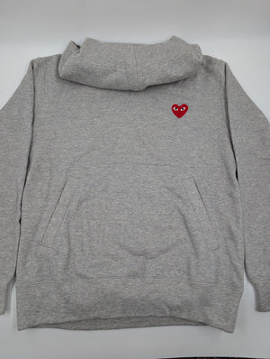 Comme des Garçons Play Hoodie mit rotem Herz - Patch - Grau - L - MOSTWANTED24