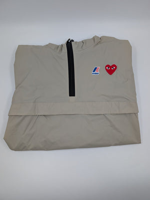 Comme des Garçons Play x K - Way Half Zip Packable Jacket - Beige - XXL - MOSTWANTED24
