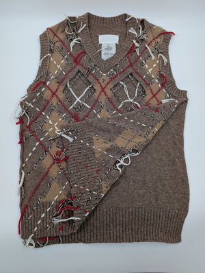 Maison Margiela Intarsienpullunder mit Cut - Outs - Mehrfarbig - S - MOSTWANTED24