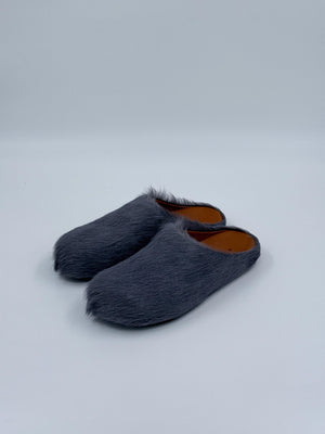 Marni Fussbett Clogs aus Kalbshaar - Anthrazit - 38 - MOSTWANTED24