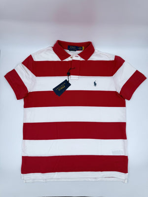 Ralph Lauren Slim Fit Polohemd mit Streifen für Herren - Rot - Weiß - M - MOSTWANTED24