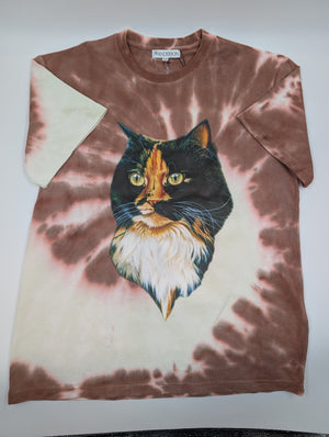 J.W. Anderson Batik - T-Shirt mit Katzen - Print - Braun - L - MOSTWANTED24