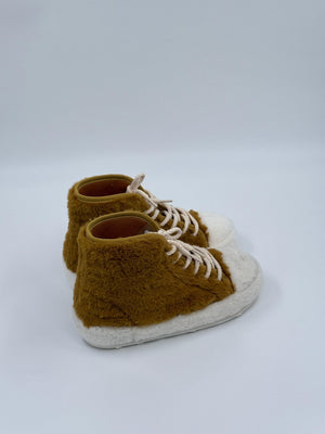 Marni Tan & White Teddy Tennis Sneakers - Weiß - Beige - 37 - MOSTWANTED24