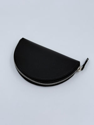 Maison Margiela Halbmond - Ledergeldbörse mit Reißverschluss - Schwarz - MOSTWANTED24