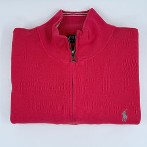 Ralph Lauren Zip Polo Sweater - Rot - L - MOSTWANTED24